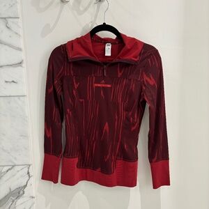 Adidas by Stella McCartney Red Long Sleeve Hooded Shirt Size Small